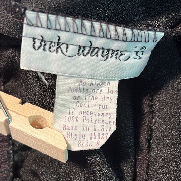 VICKI WAYNE’S BLACK HI-WAIST WIDE LEG PALAZZO PANTS VINTAGE SIZE 8 - Picture 5 of 5